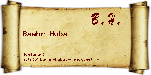 Baahr Huba névjegykártya